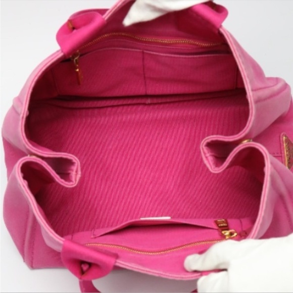 Prada Pink Canvas Canapa Tote Bag - Picture 12 of 16